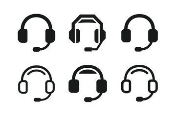 Gaming Logo Variations. Gaming accessories. Icon set. Set Logo of gaming accessories: Gaming headset. harmonious logo variations of the same emblematic