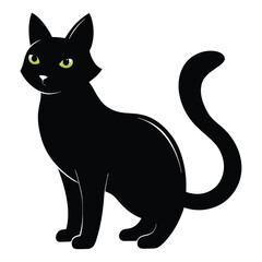 silhouette cat on white background