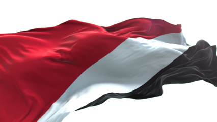 Principality of Sealand flag - 3D realistic waving flag on transparent png. Background with transparency