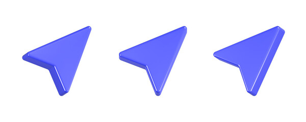 navigation 3d rendering icon in blue color