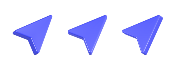 navigation 3d rendering icon in blue color