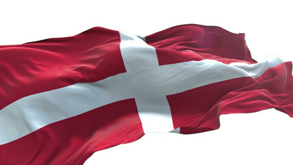 Sovereign Military Order of Malta flag - 3D realistic waving flag on transparent png. Background with transparency