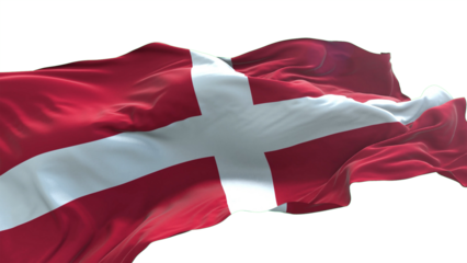 Sovereign Military Order of Malta flag - 3D realistic waving flag on transparent png. Background with transparency