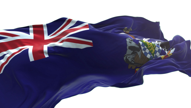 South Africa flag - 3D realistic waving flag on transparent png. Background with transparency