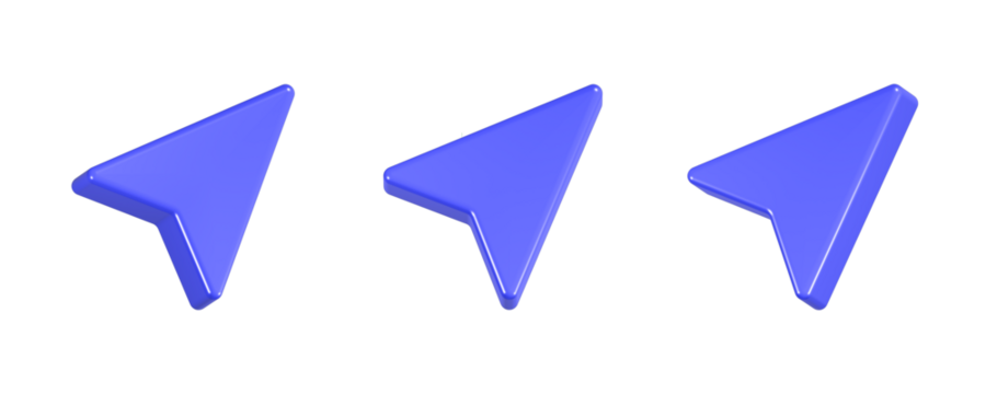 navigation 3d rendering icon in blue color
