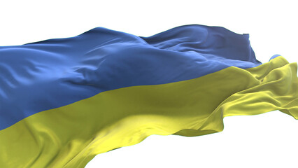 Ukraine flag - 3D realistic waving flag on transparent png. Background with transparency
