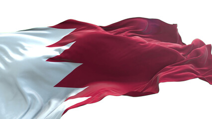 Bahrain flag - 3D realistic waving flag on transparent png. Background with transparency