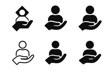 Personalized Service Icons. personalized service. Icon set. Set Logo of personalized service: individual attention. harmonious logo variations of the same