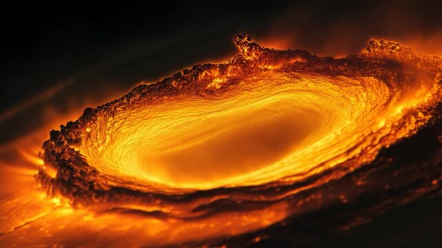 Video A detailed view of a swirling flame spiral