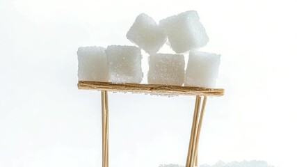 Video Freshly made sugar cubes stuck in the snow, perfect for hot chocolate or winter scenes - Powered by Adobe