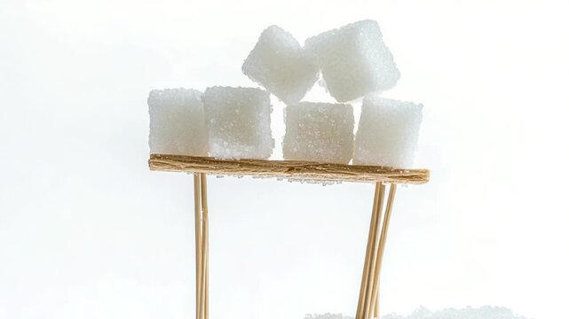 Video Freshly made sugar cubes stuck in the snow, perfect for hot chocolate or winter scenes - Powered by Adobe