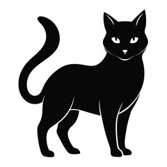 silhouette cat on white background