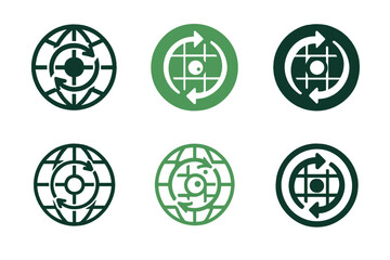 Cellular Regeneration Logos. life extension through cellular regeneration. Icon set. Set Logo of life extension through cellular regeneration: cell repair