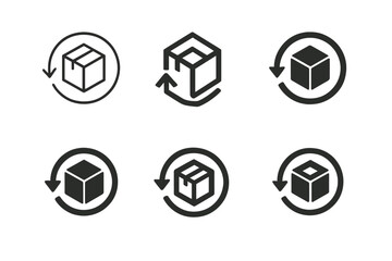 Circular Economy Logos. Circular economy and waste reduction initiatives. Icon set. Set Logo of circular economy: product life cycle. harmonious logo