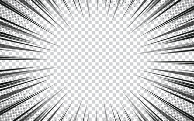 Manga comic frame style background with saturated, smooth, solid lines.