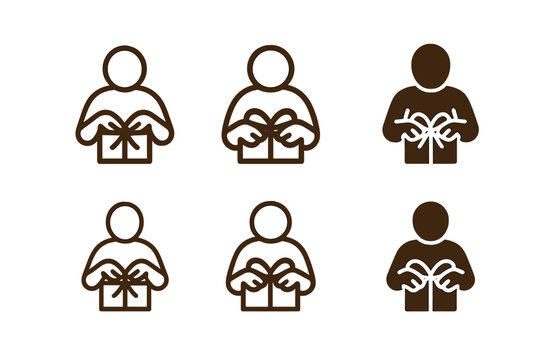 Handmade Crafts Icons. Creating and selling handmade crafts. Icon set. Set Logo of handmade crafts: handcrafted items on display. harmonious logo variations of