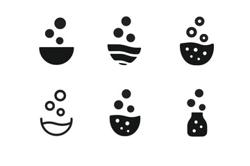 Soda Pop Logos. Soda pop. Icon set. Set Logo of soda pop: effervescent bubbles rising. harmonious logo variations of the same emblematic concept, each with