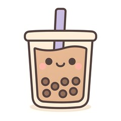 Kawaii Bubble Tea Cute Cup Illustration