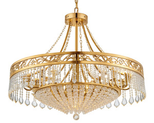 Golden Chandelier with Crystals PNG