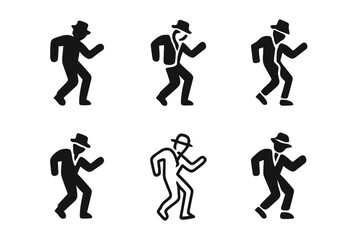 Fototapeta premium Tap Dance Logo Collection. Dancing. Icon set. Set Logo of dancing: Tap dancer in mid-step. harmonious logo variations of the same emblematic concept, each with