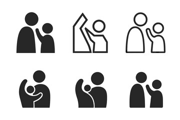 Obraz premium Parenting Tips Icons. Parenting Tips. Icon set. Set Logo of Parenting Tips: Encouraging Independence. harmonious logo variations of the same emblematic concept