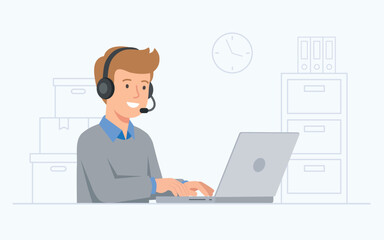 Male remote customer support agent