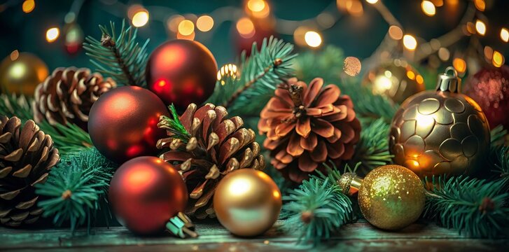 Merry Christmas background with glowing dots light golden stars and bubbles Best New - Powered by Adobe