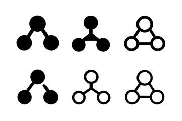 Molecule Logo Variations. Molecules. Icon set. Set Logo of molecules: water molecule symbol (H2O). harmonious logo variations of the same emblematic concept,