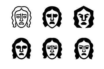 Medea Logo Variations. Medea. Icon set. Set Logo of Medea: Greek temple columns. harmonious logo variations of the same emblematic concept, each with different