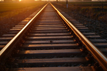 Golden Hour Rails A Journey into the Horizon