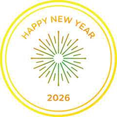 Happy New Year Fireworks 2026Badge