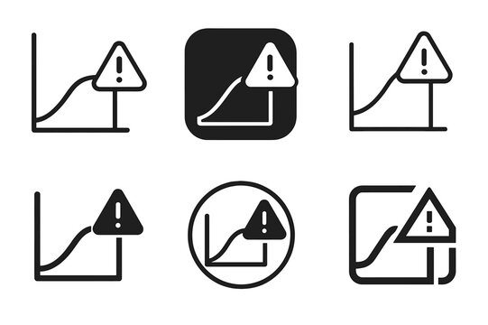 Harmonious Probability Logos. Calculation of Dangers. Icon set. Set Logo of Calculation of Dangers: Probability Graph. harmonious logo variations of the same