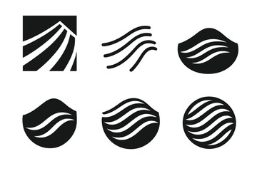 Fototapeta premium Shifting Sands Logos. Shifting Sands. Icon set. Set Logo of Shifting Sands: wind-carved ripple pattern across sand. harmonious logo variations of the same