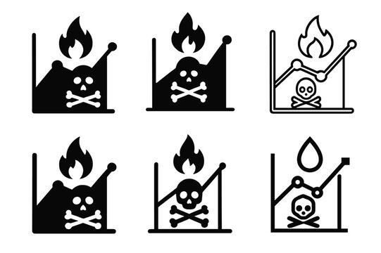 Harmonious Probability Logos. Calculation of Dangers. Icon set. Set Logo of Calculation of Dangers: Probability Graph. harmonious logo variations of the same