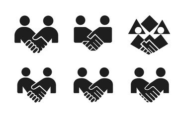 Cultural Exchange Logos. Cultural experience. Icon set. Set Logo of cultural experience: cultural exchange handshake. harmonious logo variations of the same