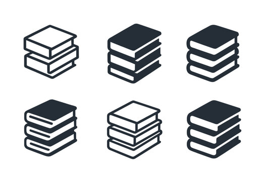 Professional Journaling Logos. Professional journaling. Icon set. Set Logo of professional journaling: stack of journals. harmonious logo variations of the