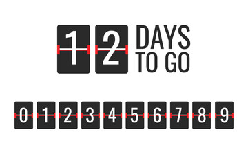 Flip Countdown Number Board Set – “Days to Go” Timer Display (0–9 Digits Included)