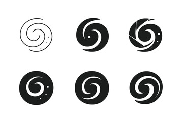 Cosmic Logo Variations. cosmic view. Icon set. Set Logo of cosmic view: astronaut in space. harmonious logo variations of the same emblematic concept, each