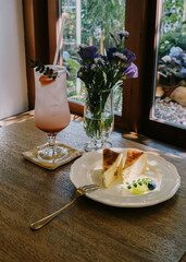 afternoon tea with Basque Burnt Cheesecake