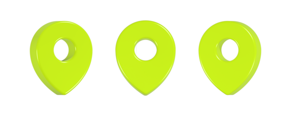 point location 3d rendering icon in yellow color 