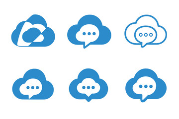 Obraz premium Digital Life Icons. Life in a digital world. Icon set. Set Logo of digital life: cloud-based communication. harmonious logo variations of the same emblematic
