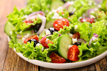close up on fresh vegetable salad