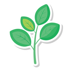 plant sticker on white background