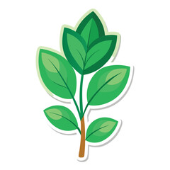 plant sticker on white background