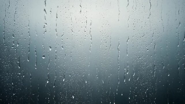 窓にあたる雨粒
