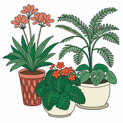 plant sticker on white background