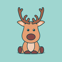 Cute Deer Cartoon Vector Art, Illustration and Graphic