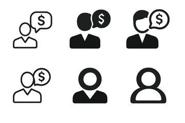 Obraz premium Salesperson Logo Variations. Salesperson. Icon set. Set Logo of salesperson: target with bullseye and business figure silhouette. harmonious logo variations of