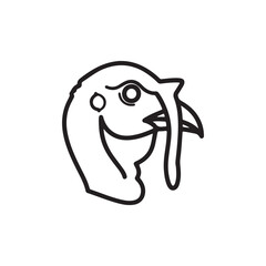 Turkey head outline vector flat illustration design