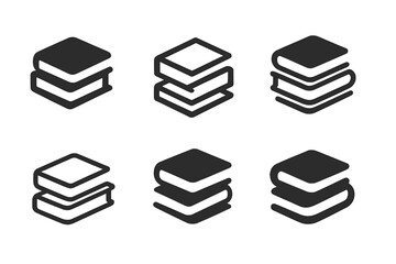 Piled Up Icon Set. piled up. Icon set. Set Logo of piled up: tower of cubes. harmonious logo variations of the same emblematic concept, each with different